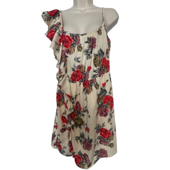 Wet Seal Floral Ruffled One-Shoulder Dress S Cottagecore Romantic Y2K - Picture 1 of 8